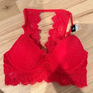 NWT PINK VS Women's Red Lace Bralette